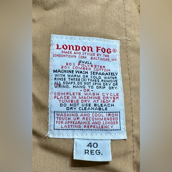 Vintage London Fog Men's Weatherwear (40 reg) Brown Short Trench Coat w/Lining - Picture 5 of 10